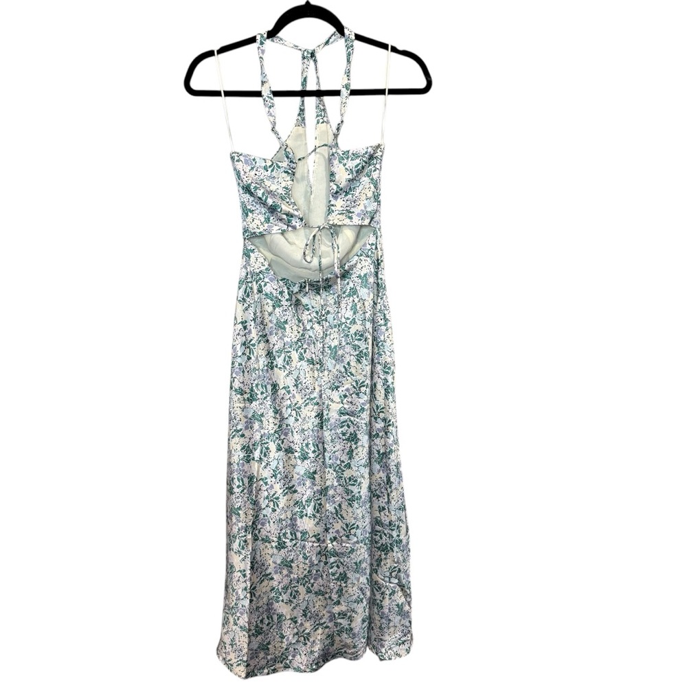 ASTR Sandrine Floral Halter Midi‎ Dress Size Medium - Picture 8 of 8